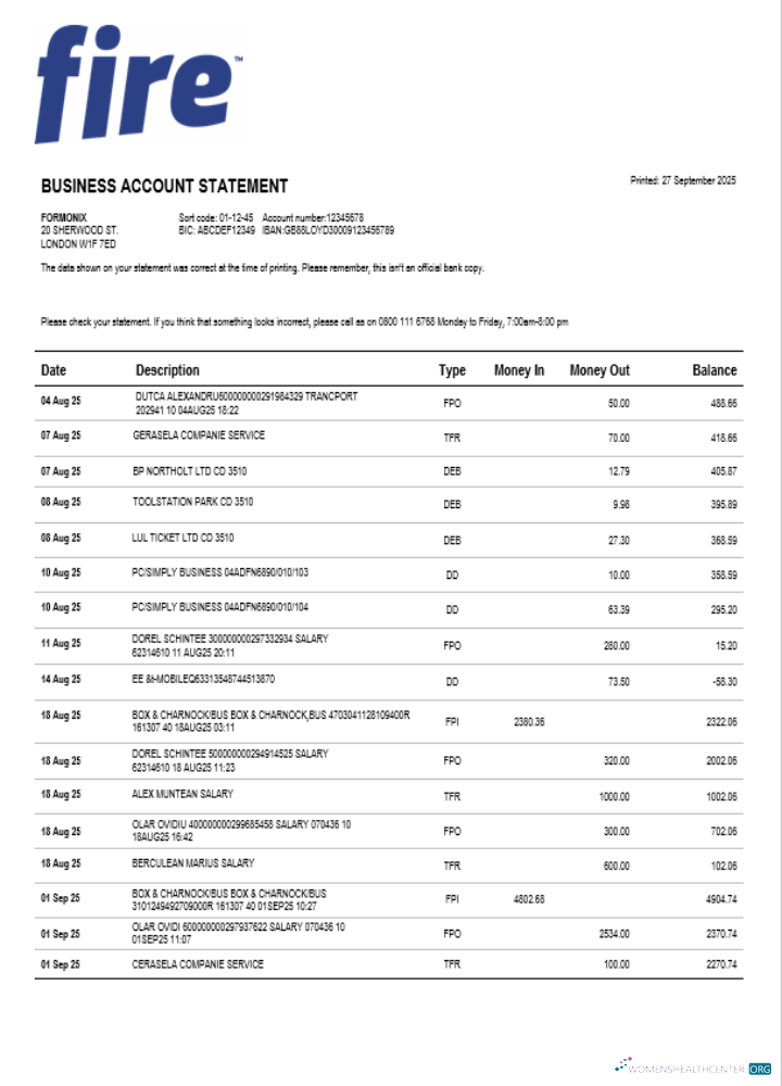 Download Fire Financial Services Limited enterprise statement Word and PDF format Photoshop template